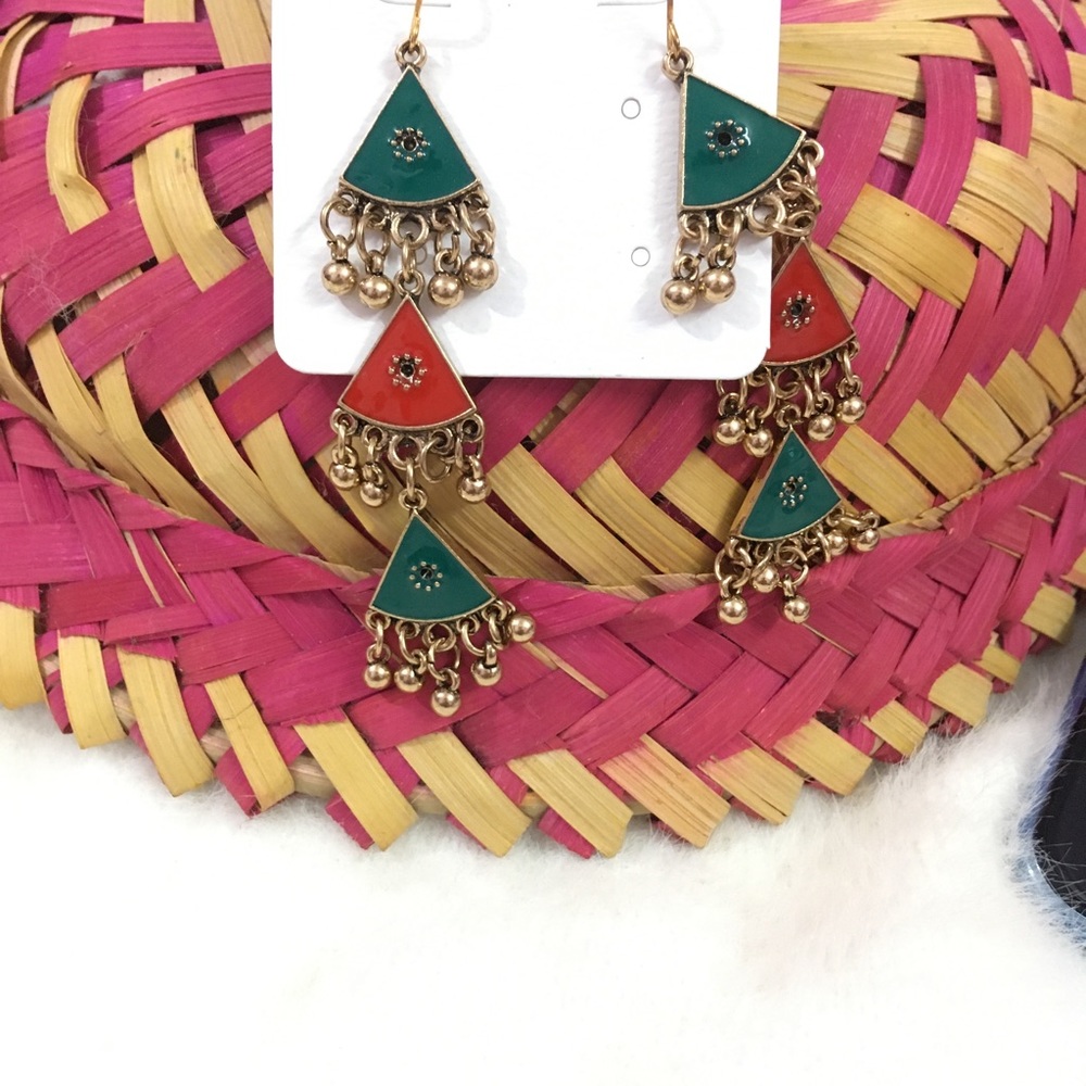 Long Triangular Danglers - Picture 4 of 5